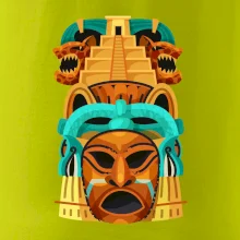 Mayová maska s pyramídou