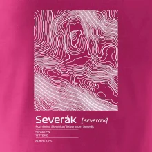 Severák - vrstevnice v obdĺžniku