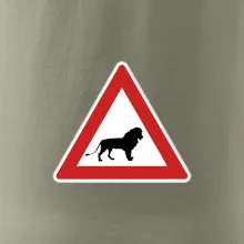 Dopravná značka - Pozor lev Dopravná značka - Pozor lev