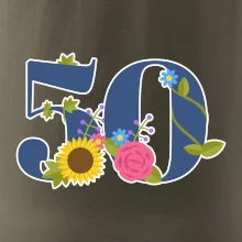 Kvetinové číslo kreslené - 50