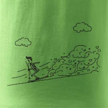 Kreslený lyžiar na horách