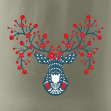 Folklór - jeleň s červenými plodmi