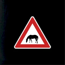 Dopravná značka - Pozor pasúci sa kôň