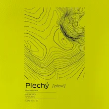 Plechý - vrstevnice v obdĺžniku