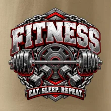 Fitness činka a závažia eat sleep repeat