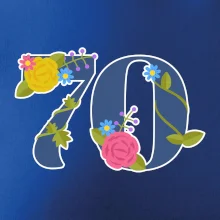 Kvetinové číslo kreslené - 70