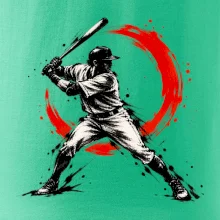 Baseballový pálkař japonská tušová malba