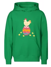 Sliepka sediaca na veľkonočnom vajci