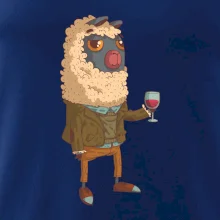 Alpaka s vínom muž