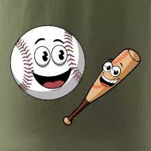 Parové tričko - baseballová raketa a loptička