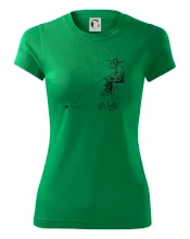 Kreslený rybár na pni