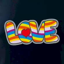Love nápis dúhový