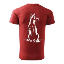 Pes kreslený zozadu