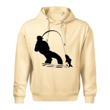 Rybár ťahajúce rybu