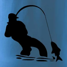 Rybár ťahajúce rybu