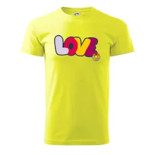 Love nápis s kvetinou