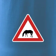 Dopravná značka - Pozor pasúci sa kôň