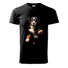 Bernský salašnícky pes skakajúci čierna fotka Bernský salašnícky pes skakajúci čierna fotka