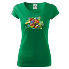 Peace symbol prerastený kvetinami