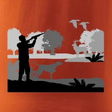 Lovec a stavač v lese