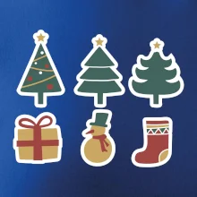 Vianočná sada - stromčeky a darčeky