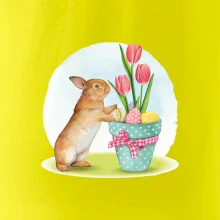 Veľkonočný zajačik tulipány