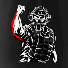 Baseballový rozhodčí signalizuje strike