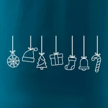 Rodinné vianočné tričká - Vianočné ozdoby na povrázku