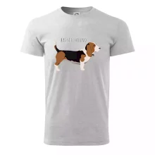 Basset hound pes s nápisom Basset hound pes s nápisom