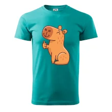 Kapybara s palcom hore