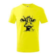 Čiernobiela karikatúra svetlá krava hlava