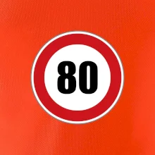 Dopravná značka - obmedzenie rýchlosti 80 Dopravná značka - obmedzenie rýchlosti 80