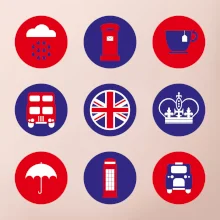 Anglicko symboly v kruhoch