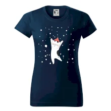 Veselá mačka v zimnej čiapke