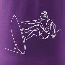 Surfer na vlne jedným ťahom