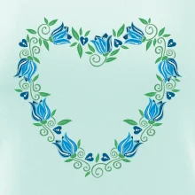 Modré tulipánové srdiečko (Pecka design)