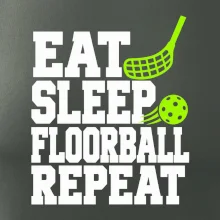 Eat Sleep Floorball Repeat - zelená hokejka
