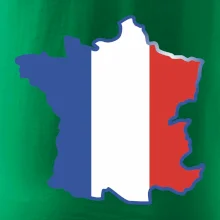 Francúzska vlajka mapa obrys Francúzska vlajka mapa obrys