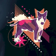 Pes abstraktný fialový