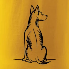 Pes kreslený zozadu