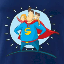 Táta superman - dievča a chlapec Táta superman - dievča a chlapec