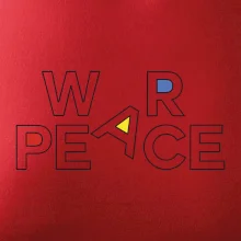 War, peace - farebný nápis