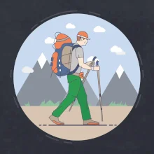 Farebný párový motív na hory