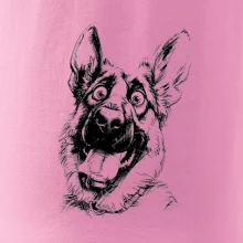 Čiernobiela karikatúra Nemecký ovčiak