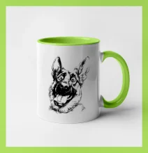 Čiernobiela karikatúra Nemecký ovčiak Čiernobiela karikatúra Nemecký ovčiak