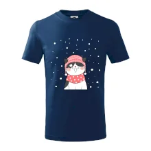 Mačka v zimnej čiapke