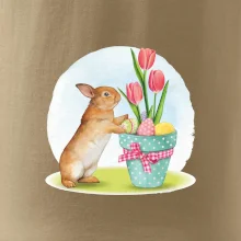 Veľkonočný zajačik tulipány