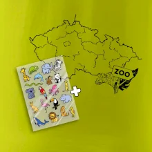 Tričko s mapou + ZOO nažehlovačky