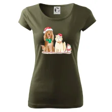 Veselé vianoce - pes, škrečok a mačka