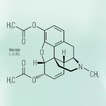 Molekulárna štruktúra Heroín Molekulárna štruktúra Heroín